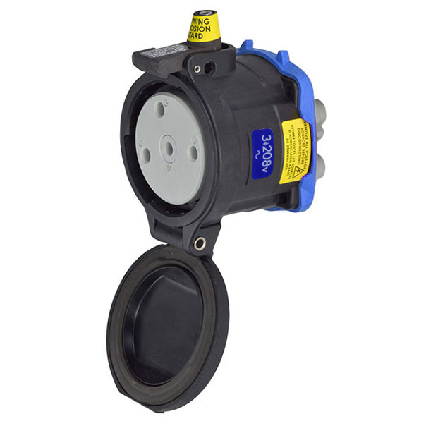 35-64233-C-K16-HAZ - DS100C RECEPTACLE POLY BLACK SIZE 4 TYPE 4X 3P+G 100A 208 VAC 60 Hz NO AUX